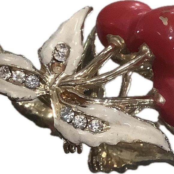 Enamel Cherries Brooch - Picture 5 of 7
